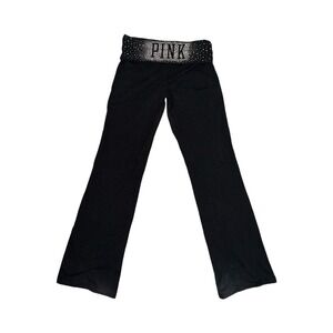 VS Yoga Flare Leg Bling Pink Low Rise Foldover Waist Ladies Size Med NWOT 2013